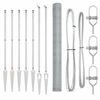 VidaXL Afrasteringspaal zilver 10 x 1,6 m (25 mm gaas) staal - thumbnail