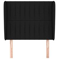 Hoofdbord met randen 103x23x118/128 cm stof zwart - thumbnail