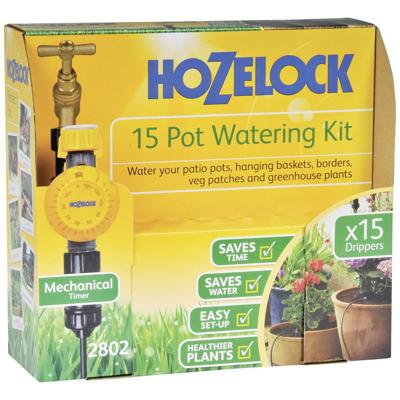 Bewateringskit voor 15 potten met tijdschakelaar - Hozelock