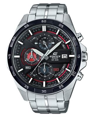 Casio EFR-556DB-1AVUEF Horloge Chronograaf (l x b x h) 53.5 x 48.7 x 12.6 mm Zilver/wit Materiaal (behuizing): RVS Materiaal (armband): RVS