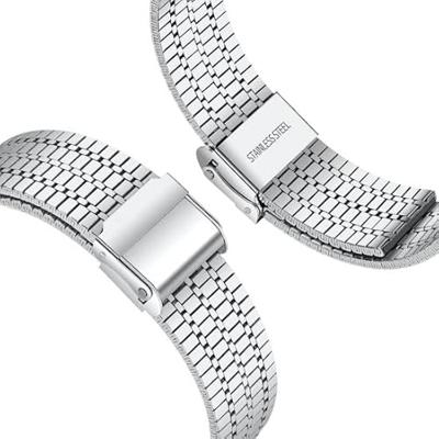 By Qubix - Metalen bandje - Zilver - Compatible met Apple watch 44mm / 45mm / 46mm / 49mm - Compatible Apple watch bandjes