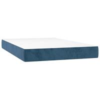 Boxspring met matras fluweel donkerblauw 120x200 cm - thumbnail