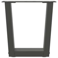 Eettafelpoten 2 st V-vormig 40x(30-31,3) cm staal antraciet - thumbnail