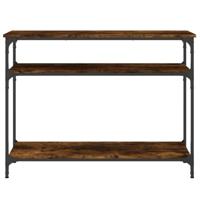 Wandtafel 100x29x75 cm bewerkt hout gerookt eikenkleurig - thumbnail