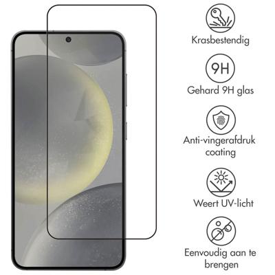 Accezz Gehard Glas Full Cover voor Samsung Galaxy S25 Smartphone screenprotector Transparant