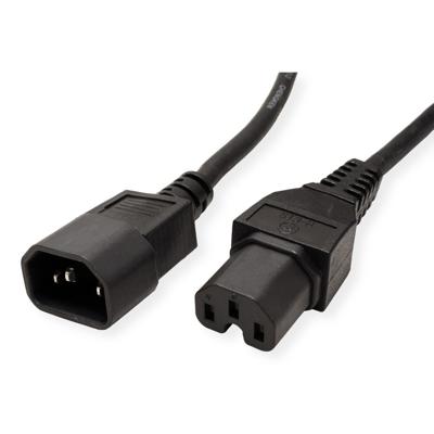 VALUE Stroomkabel IEC320/C14 male - C15 female, H05RN-F, zwart, 3 m VALUE Stroomkabel IEC320/C14 male - C15 female, H05RN-F, zwart, 3 m