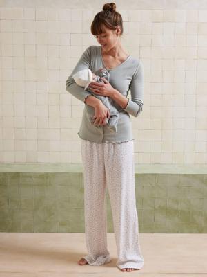 Set van 2-delige pyjama, te personaliseren Voor en Na saliegroen