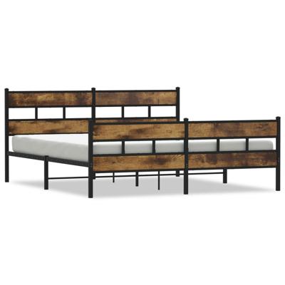 Bedframe zonder matras metaal gerookt eikenkleurig 200x200 cm