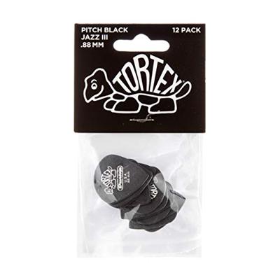 Dunlop Tortex Pitch Black Jazz III 0.88mm 12-pack plectrumset zwart - thumbnail
