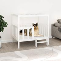 Hondenmand 105,5x83,5x100 cm massief grenenhout wit - thumbnail