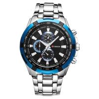CURREN 8023 mannen RVS analoge sport quartz horloge (wit geval blauw gezicht) - thumbnail