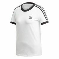 Dames-T-Shirt met Korte Mouwen Adidas 3 stripes Wit - Maat: 36 - thumbnail