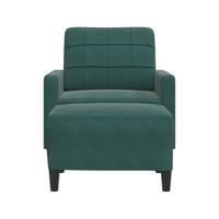 Fauteuil met voetenbank 60 cm fluweel donkergroen - thumbnail