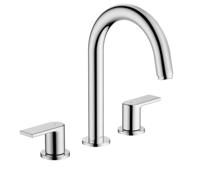 Hansgrohe Wastafelmengkraan Vernis Shape 3-Gats Met Trekwaste Chroom - thumbnail