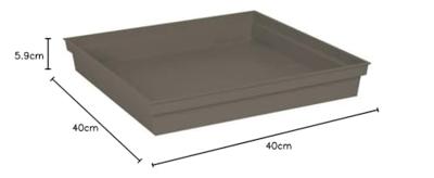 Bloempot schaal EDA Tuscany Vierkant Taupe 40 cm 40 x 40 x 5,9 cm