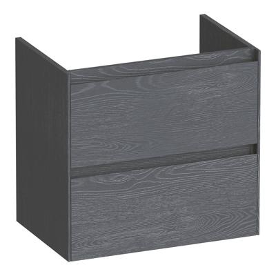 Brauer Inspire - Onderkast Ondiep - 60 cm - met 2 Softclose Lades Greeploos en 1 Sifon Uitsparing - Timber Grey