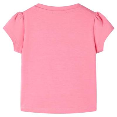 Kindershirt 128 fluorescerend felroze Kindershirt 128 fluorescerend felroze