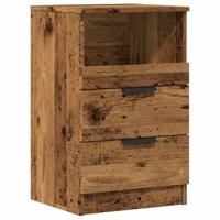 Nachtkastjes 2 st 40x36x65 cm bewerkt hout oud houtkleurig - thumbnail