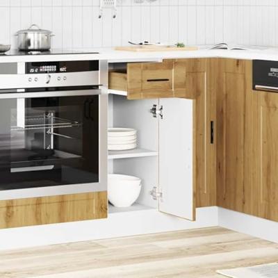 Keuken onderkast "Porto" bewerkt hout artisanaal eikenkleur