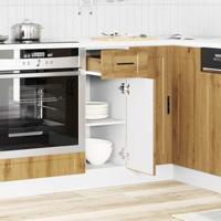 Keuken onderkast "Porto" bewerkt hout artisanaal eikenkleur - thumbnail