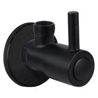 Hoekstopkraan Differnz Met Rozet 1/2x3/8 mm Mat Zwart Differnz - thumbnail