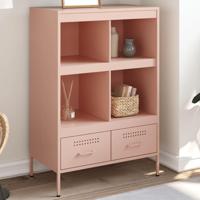 Hoge kast 68x39x101,5 cm staal roze - thumbnail