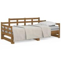 Slaapbank uitschuifbaar grenenhout honingbruin 2x(90x200) cm - thumbnail