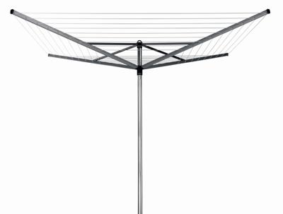 Brabantia Topspinner Droogmolen 50 m Drooglijn + Grondanker Metallic Grey