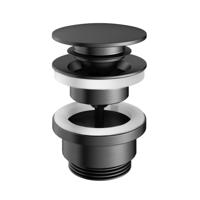 Clickwaste Hotbath Gal Afvoerplug met Schroef Rond Geborsteld Gunmetal PVD - thumbnail