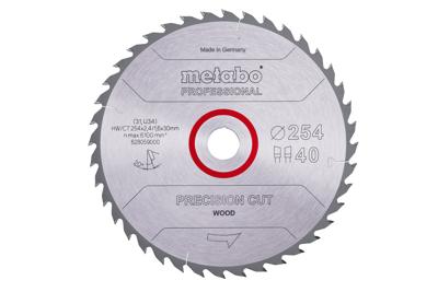 Metabo Cirkelzaagblad "Precision Cut" HW/CT Ø 254 mm, 40T WZ 20° - 628059000 Metabo Cirkelzaagblad "Precision Cut" HW/CT Ø 254 mm, 40T WZ 20° - 628059000