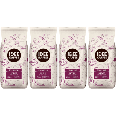 Idee Kaffee Espresso Intense - koffiebonen - 4 x 1 kilo Idee Kaffee Espresso Intense - koffiebonen - 4 x 1 kilo