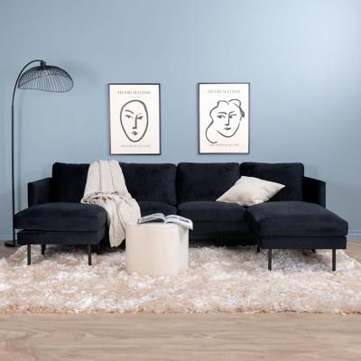 Nohr Loungebank 'Bladimir' Velvet, kleur Zwart
