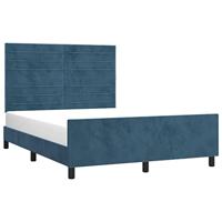 Bedframe zonder matras 140x190 cm fluweel donkerblauw - thumbnail