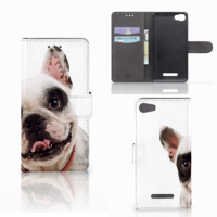 Wiko Lenny 2 Telefoonhoesje met Pasjes Franse Bulldog - thumbnail