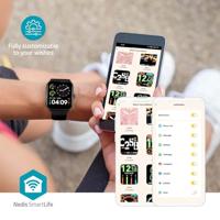 Nedis SmartLife-Watch - LCD - IP68 - Maximale gebruiksduur: 14400 min - Android/IOS - Zwart - thumbnail