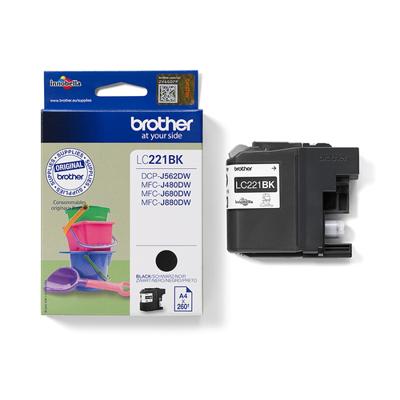 Brother Inktcartridge LC-221BK Origineel Zwart LC-221 BK - thumbnail