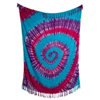 Katoenen Sarong Spiraal Blauw/Roze/Paars (140 x 112 cm) - thumbnail