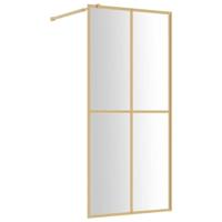 VidaXL Inloopdouchewand transparant 100x195 cm esg-glas goudkleurig - thumbnail