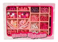 Houten Rijgkralen Set 825-delig Roze - thumbnail