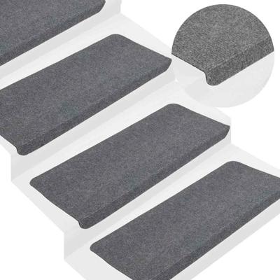 VidaXL Trapmatten zelfklevend 15 st 65x24,5x3,5 cm grijs VidaXL Trapmatten zelfklevend 15 st 65x24,5x3,5 cm grijs