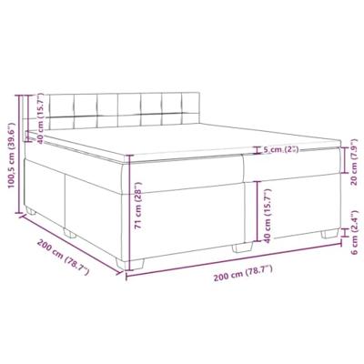 Boxspring met matras fluweel lichtgrijs 200x200 cm