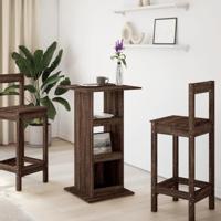Bartafel met opbergruimte 60x60x102 cm hout bruin eikenkleur - thumbnail