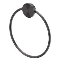 Handdoekring Zwart Geesa Opal Metaal Geborsteld - thumbnail