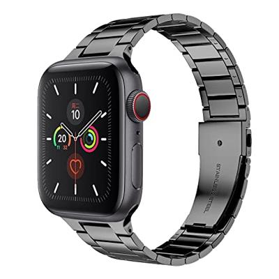 By Qubix - Stalen schakelband - Space Grey - Compatible met Apple watch 38mm / 40mm / 41mm / 42mm - Compatible Apple watch bandjes