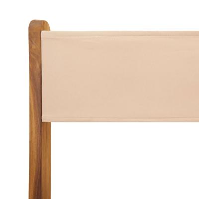 Tuinstoelen 4 st inklapbaar stof en massief hout beige - thumbnail