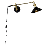 Dutchbone Wandlamp 'Penelope' kleur Zwart - thumbnail