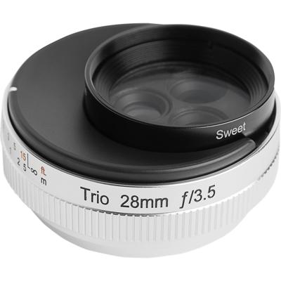 Lensbaby Trio 28mm f/3.5 Lens voor Sony E Mount - Zilver