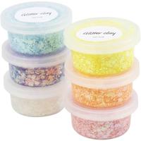 Creativ Company Glitter clay, pastelkleuren, 6x20 ml/ 1 doos - thumbnail