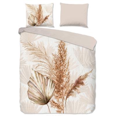 Good Morning Dekbedovertrek "bladeren" - Zand - (140x200/220 cm) - Katoen