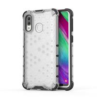 Schokbestendige honingraat PC + TPU Case voor Galaxy A40 (grijs) - thumbnail